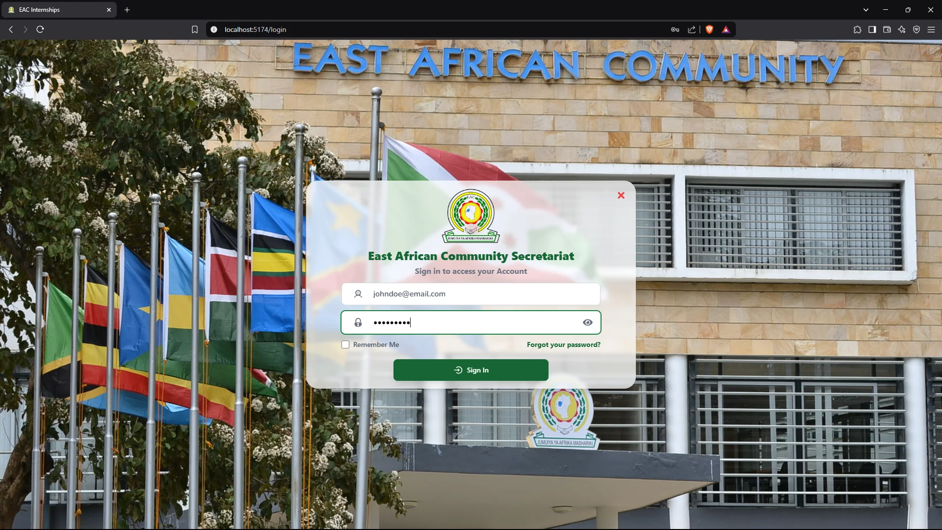 Internships Web Portal Mngmt