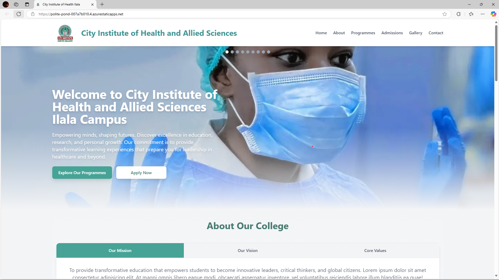 Ilala City College Website