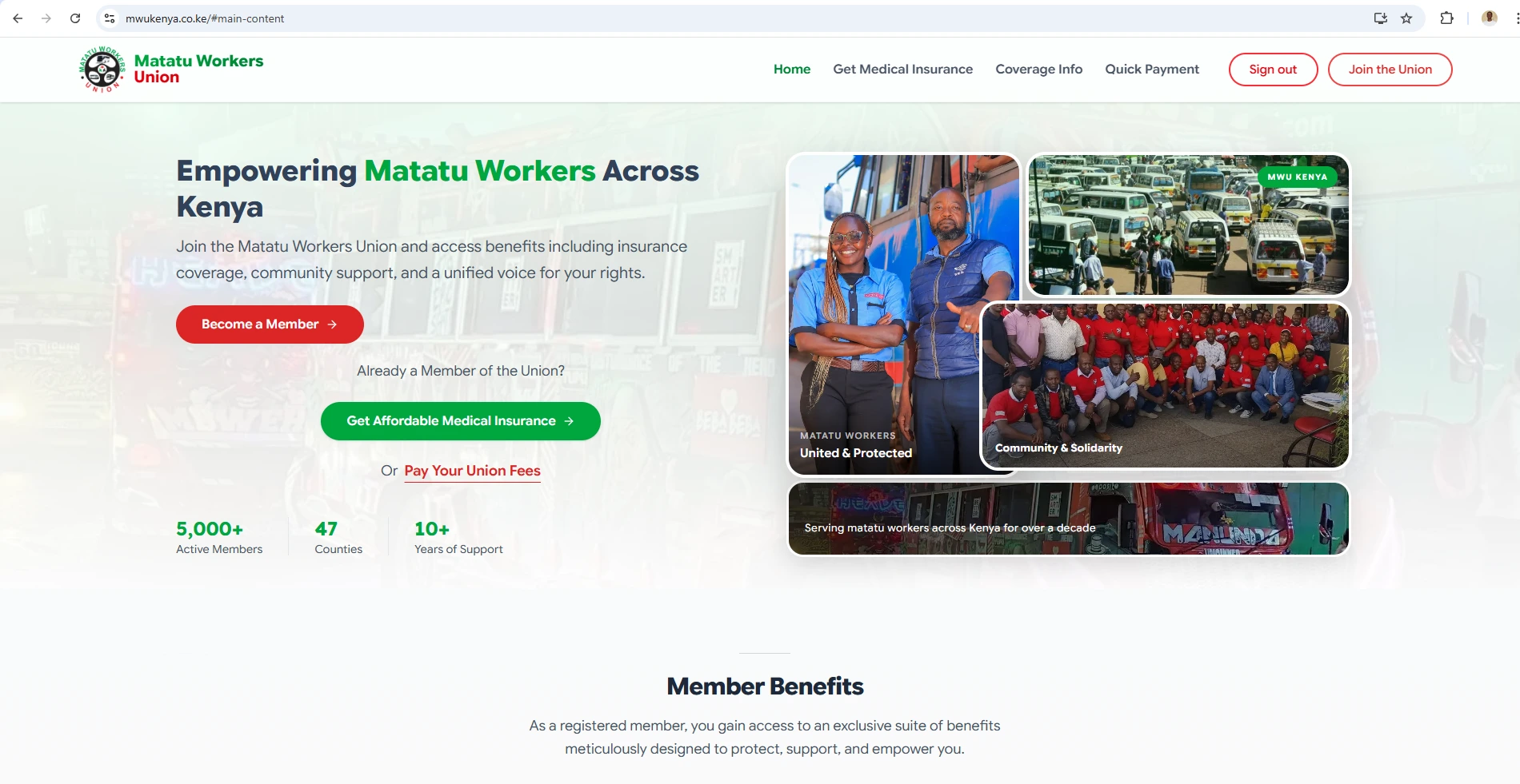 Matatu Workers Union (MWU) Portal