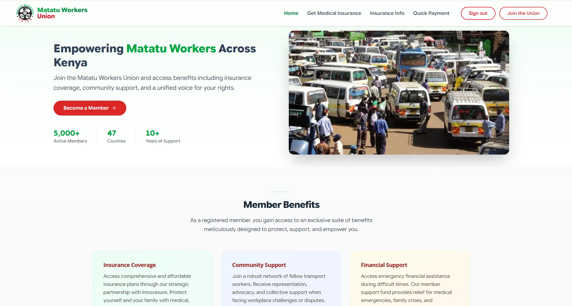 Matatu Workers Union (MWU) Portal